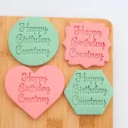 Personnalise Custom Made Name Cookie Stamp Fondant Embosser Birthday Party