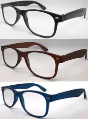 L223 (2 Pcs Only £5.69) +1.0~+3.5 Classic Plastic Reading Glasses Wayfare Style