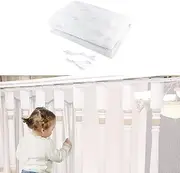 3 Metre Stairs Protective Net, Stair Railing Safety Net, Stairs Railing Fence Mesh, Safety Net for Children, Protective Net Stairs, Baby Balcony Net (White)