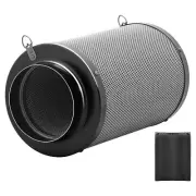 6 Inch Air Carbon Filter for Inline Duct Fan Intake and Exhaust Fans Black