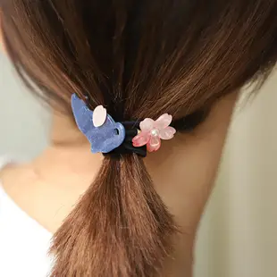| OSEWAYA 櫻花系列 | 櫻與夜貓 日本製黑貓髮圈 櫻花髮飾