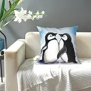 [QMNEHJ] Decorative Throw Pillow Covers I Love Penguins Square Cushion Covers Double-Sided Pillow Cover for Living Room Modern Couch Pillowcases Cushion Cases for Bed Sofa Home Decor 20"x20"