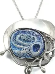 Vintage 80 Big Sterli Silver 925 Pendent/Brooch Rachel Gera One Of A Kind Signed