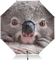 [PDZRMY] UV Protection Travel Umbrella Koala Scarf Cute Compact for Rain and Sun - Auto Open and Close UPF 50+ Windproof Portable 46” Sun Umbrella for Women and Men