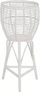 Coast To Coast Home Amiri Rattan Planter Stand, 37.5 cm x 80 cm Size, White