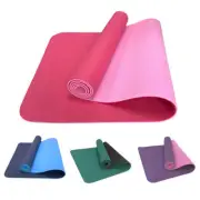 TPE Yoga Mat Eco Friendly Exercise Fitness Gym Pilates Non Slip Dual Layer AU