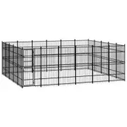 Dog Kennel Steel 27.65m² Large Outdoor Pet Cage Fence Run Pen House Enclosure