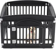 Plastic Dog Playpen - 4-Panel 24" Expandable & Durable Pet Fence for Small to Me