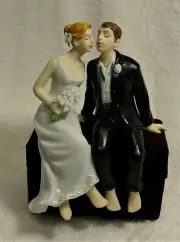 Wedding Cake Topper Porcelain Sitting Bride and Groom Weddingstar 6080 NewInBox
