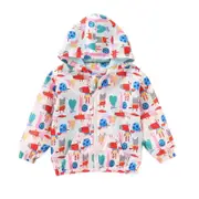 Nevenka Girls Rain Jackets Lightweight Hooded Cotton Raincoats Windbreakers for Kids-WhiteSnail