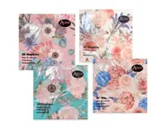 bulk 960 Happy Blossom Napkin 2Ply 4 Assorted 33x1cm