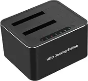 USB 3.0 to Dual Bay SATA Hard Drive Docking Station for 2.5/3.5 Inch HDD SSD Duplicator/ Offline Clone