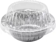 Disposable Aluminum 5 3/4 Extra Deep Meat/Pot Pie Pan with Clear Snap on Lid #2