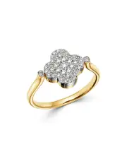 Bloomingdale's Fine Collection Black Onyx & Diamond Reversible Clover Ring in 14K Yellow Gold