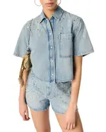 Maje Studded Denim Shirt
