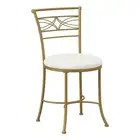 Hillsdale Furniture Dutton Metal Vanity Stool with Center Diamond Design Gold