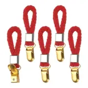 5 Pcs Tea Towel Clips, 0.9" Gold Hand Towel Clip Hooks, Red