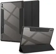 [Spigen] Ultra Hybrid Pro for Samsung Galaxy Tab S10 Ultra/S9 Ultra/S8 Ultra 14.6 Inch Case, Clear Back S Pen Holder Storage Air Cushion Technology Raised Edge Built-in Kickstand Cover - Black