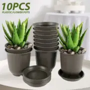 Round Plant Flower Seedlings Nursery Pots Saucer Tray Planter Home Decor bepuq