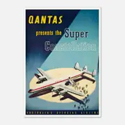 Galrie Australian Vintage Airline Poster - Classic Aviation Art Print for Home Decor, Poster Only, 70 x 100cm (28 x 40inch)