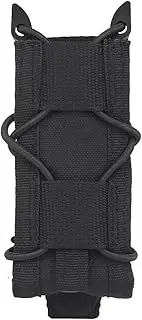 Tactical Magazine Pouch 9mm Pistol Single Mag Bag Molle Flashlight Pouch Torch Holder Hunting Knife Holster Shooting Airsoft (Color : MG-48-BLK)