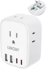 European Travel Plug Adapter, International Type-C Foldable Power Multi Plug Hub