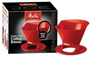 3 Pack of Melitta Ready Set Joe Single Cup Coffee Brewer Red with Filters