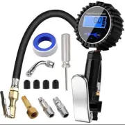 LCD Digital Tyre Inflator Pressure Gauge Air Line Clip-on Tyre Pump Compressor