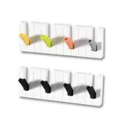 2Pcs Wall Mounted Kitchen Retractable Hooks Coat Rack Hanger Adhesive Hooks