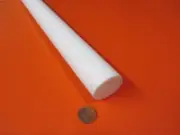 Teflon PTFE Virgin White Rod 1 3/8" (1.375) Diameter x 36" Long, Extruded
