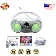 Compact Portable Boombox w/ AM/FM Radio, USB & Bluetooth Streaming - Space Grey