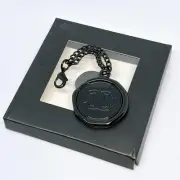 CHANEL Key ring Novelty Black Coco Mark Charm Keychain