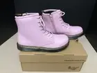 New! Womens Dr. Martens Zavala T Lamper Pink Leather Combat Boots. Size 5. Nice!