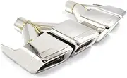 Stainless Steel Rear Bumper Exhaust Tips Muffler Compatible For Benz W212 W205 W204 CLS Class W218 Four Outlet Tip Tips Auto Car Decoration(Silver Exhaust)