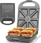 4 Slices of Sandwich Maker with Indicator Lights, Nonstick Toaster Panini Grill