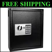 Compact Electronic Key Safe Lock - 40-Key Capacity, Durable Black Steel Design