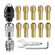 15Pcs Collet Chucks Set Replacement Brass Quick-Change Rotary Drill Nut Tool Set