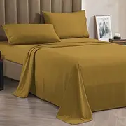 CELINE LINEN Best, Softest, Coziest Bed Sheets Ever! 1800 Premier Hotel Quality Wrinkle-Resistant 4-Piece Sheet Set with Deep Pockets, California King, Mocha Chocolate