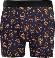 [ZZXXB] Skull and Butterfly Mens Boxer Briefs Stretch Breathable Underwear Fly Front with Pouch S-XXL