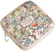 Ouliget Sanitary Napkin Storage Bags,Portable Menstrual Cup Nursing Pad Tampon Storage Pouch,Leather Oil Painting Flower Travel Makeup Bags Coin Purse Sundries Pouch with Zipper