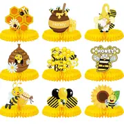 Honey Bee Honeycomb Table Centrepiece Decorations 9pk