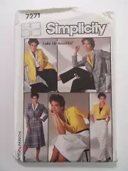 Simplicity Sewing Pattern 7271 Skirt Pants Blouse Jacket Misses Size 8