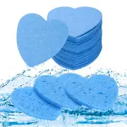60 Count Compressed Facial Sponges Heart-Shaped Pads, Blue