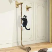 Wall Mount Cat Tree with Climbing Rope for Large Cats Space Saving Cat Tower
