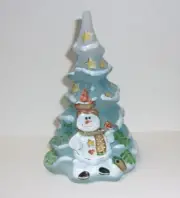 Fenton Glass Green Opal Snow Stars Cardinal Christmas Tree Figurine Ltd Ed 23/60