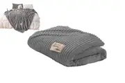 Soft Flannel Cozy Plush Fleece Throw Blanket For Couch Sofa Bedding Blanket-Gray