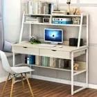Desk Large Computer Desk Workstation with Shelves & Drawers White colour