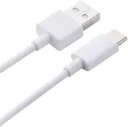 USB Type-C (USB-C) Adapter Cable Data Sync Power Supply Charger Cord Black White Suitable for Xiaomi Mobile Phone Tablet Samsung Galaxy Smartphones (White)