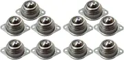 Baluue 10 pcs Mini Swivel Casters Wheels, Stainless Steel Mini Wheel 360 Degree Rotation, Bearing Ball Transfer Wheels No Noise for Furniture Trash Canrage