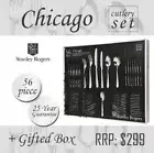 Chicago 56 Piece Stainless Steel Cutlery Set Stanley Rogers